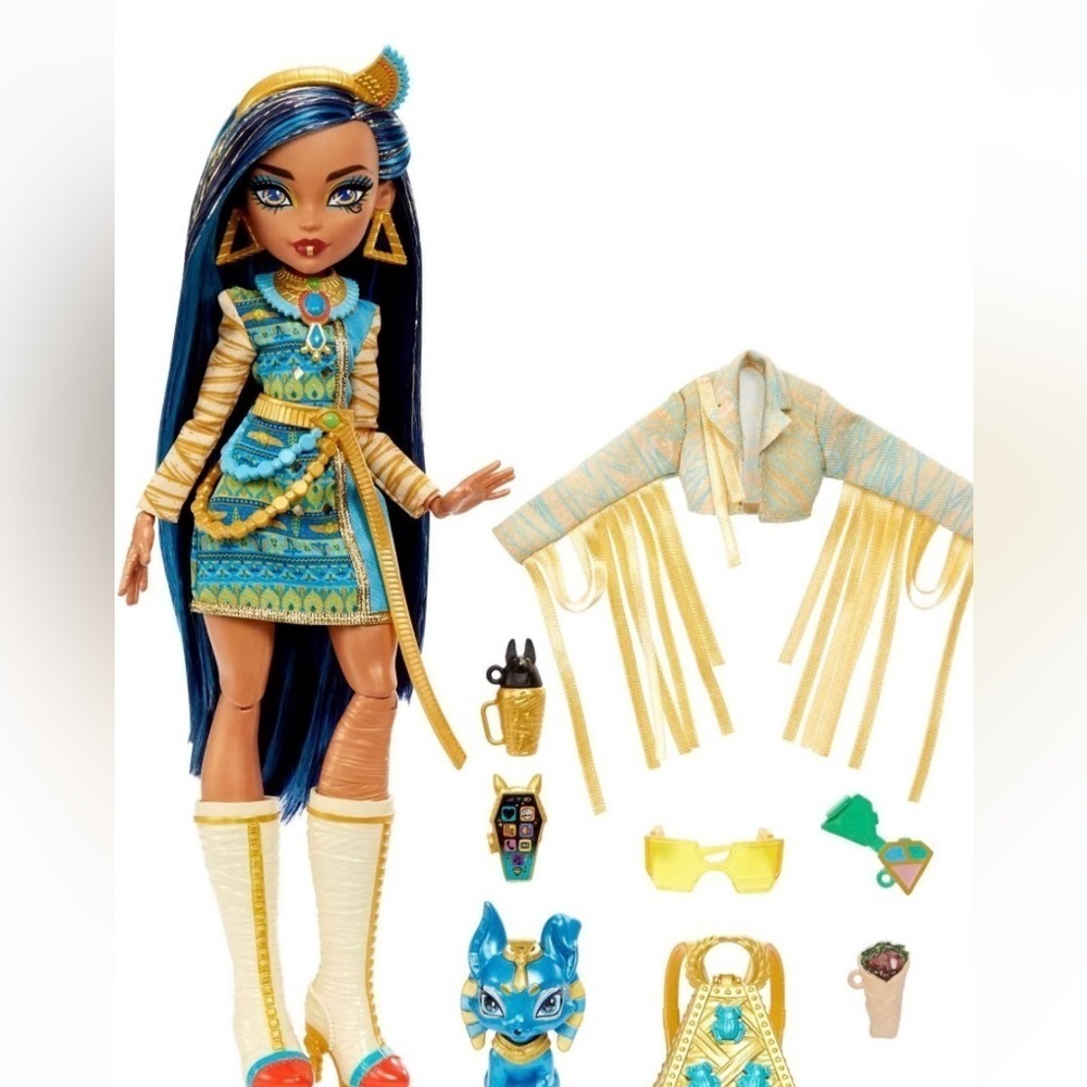 Monster High Leo Denile Doll with Blue and Gold Outfit w/ Accessories & Pet Dog - Picture 7 of 7
